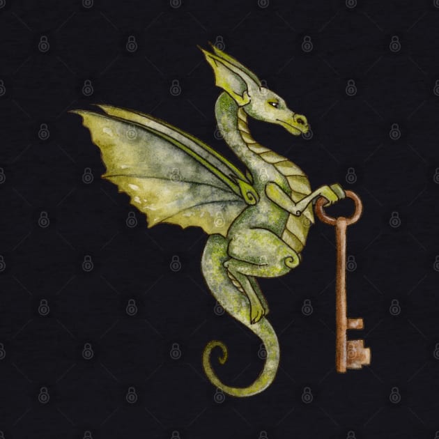 Key Keeper Dragon by AmyBrownArt